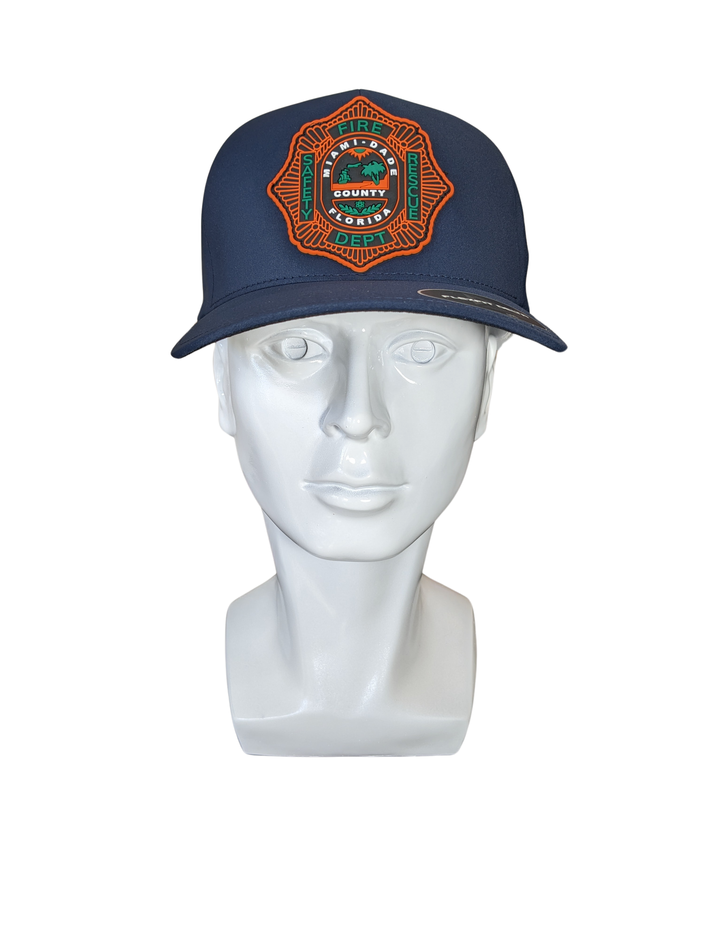 University of Miami Miami Dade Fire Rescue PVC Patch Hat Flexfit Delta